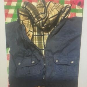 Navy Jacket with Plaid Lining
